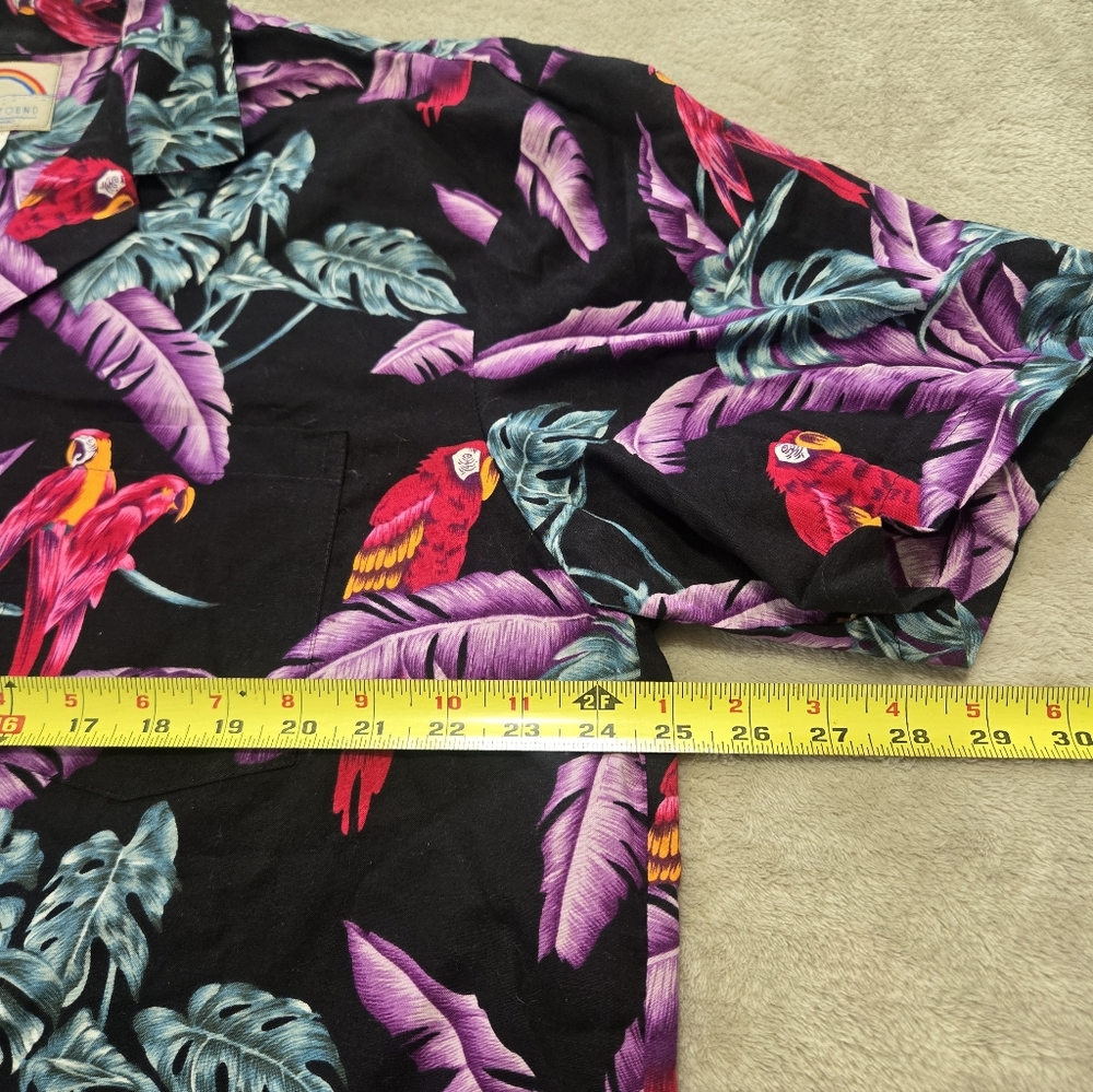 VTG Paradise Found Hawaiian Aloha Shirt Mens Sz XL Magnum PI Parrot AOP USA - Picture 6 of 6